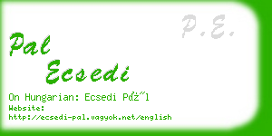 pal ecsedi business card